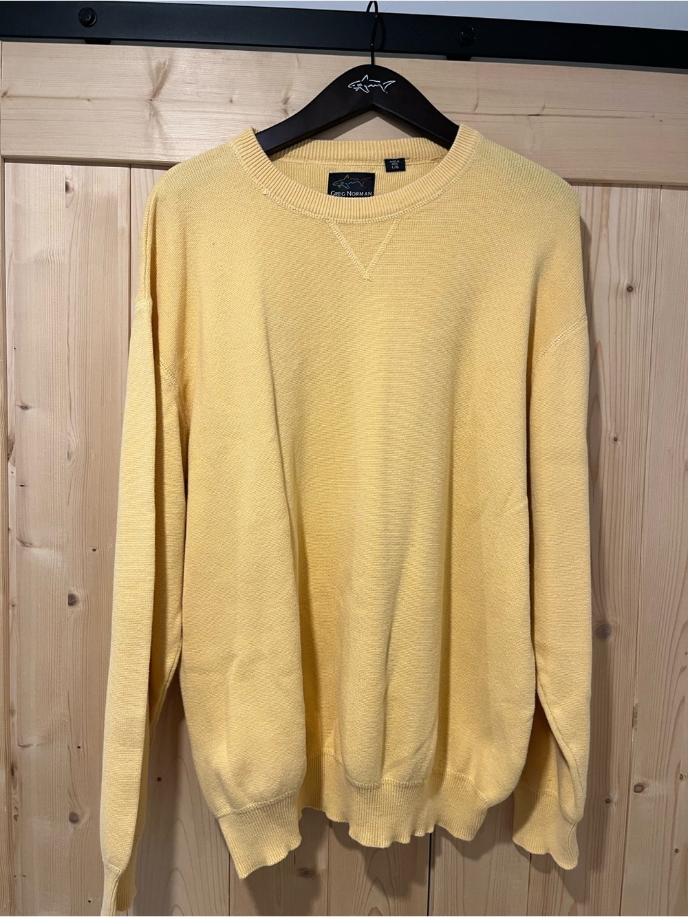 Greg Norman Collection Pale Yellow Crewneck Sweater Large ⛳️🦈